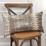 Abstract 100% Cotton Gray Polyfilled Pillow