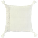 Color Block Tasseled Ivory Pillow Cover